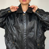 Black Bomber leather jacket