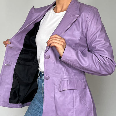 Vintage Purple leather blazer