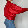 Crop Red leather jacket