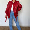 Red leather jacket