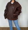 Brown leather Bomber jacket