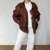 Vintage leather Bomber jacket