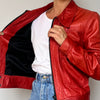 Red leather jacket