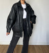 Black Bomber leather jacket