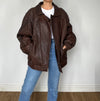 Brown leather Bomber jacket