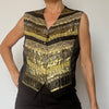 Embroidered gold & black vest