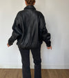 Black Bomber leather jacket