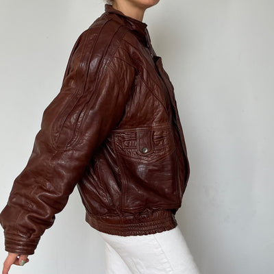 Vintage leather Bomber jacket