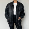 Black Bomber leather jacket