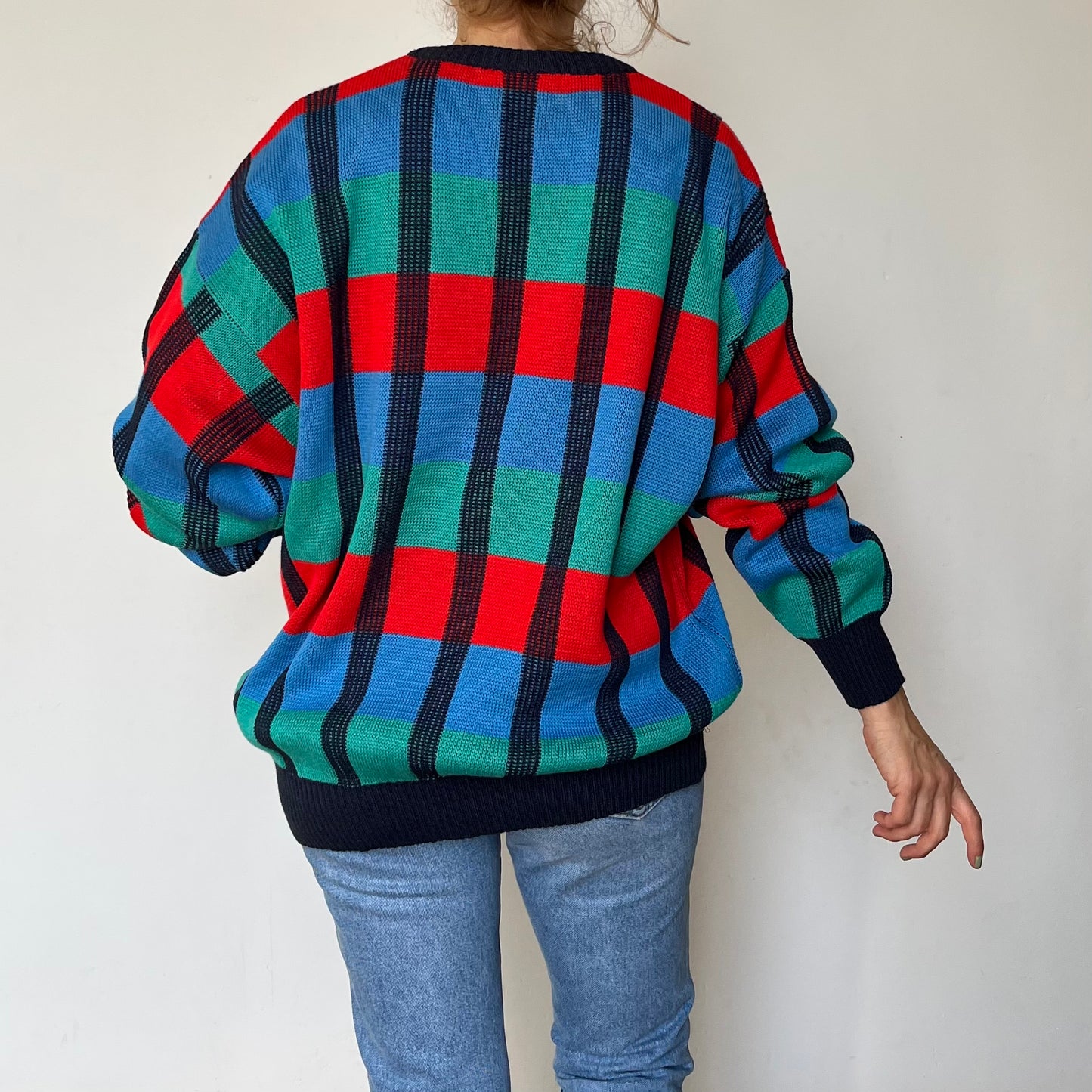 Vintage Plaid cotton Sweater