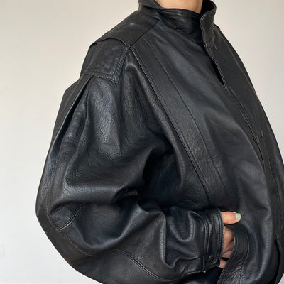 Black Bomber leather jacket