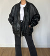 Black Bomber leather jacket