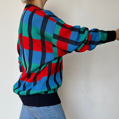 Vintage Plaid cotton Sweater