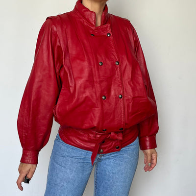 Red leather jacket