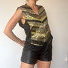 Embroidered gold & black vest