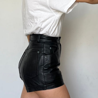 Black Leather Shorts