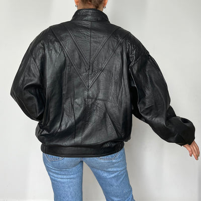 Black Bomber leather jacket