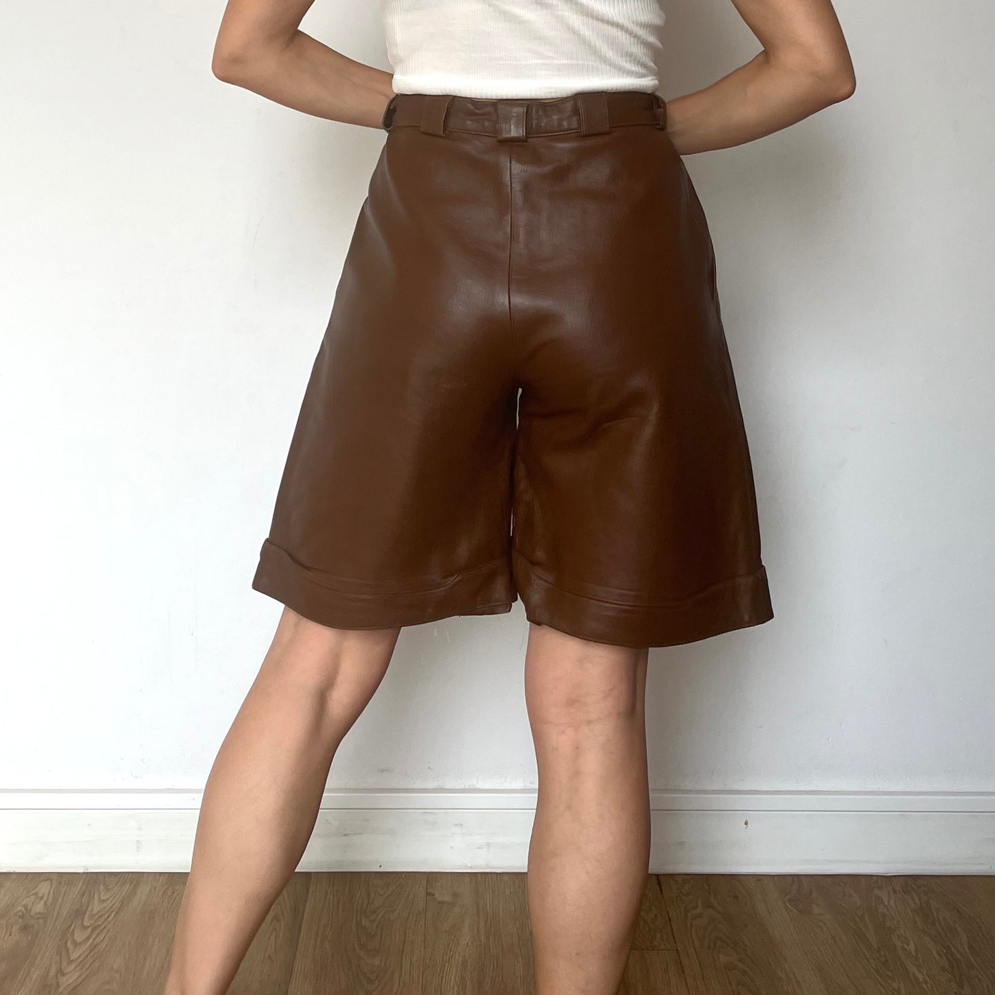 Brown Leather Bermudas