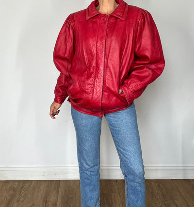 Red leather jacket