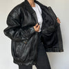 Black Bomber leather jacket