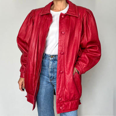 Red leather jacket