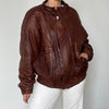 Vintage leather Bomber jacket