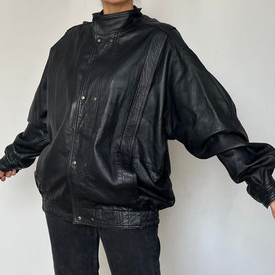 Black Bomber leather jacket