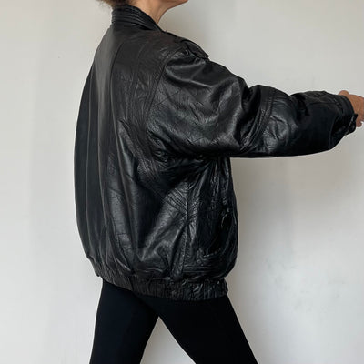 Black Bomber leather jacket