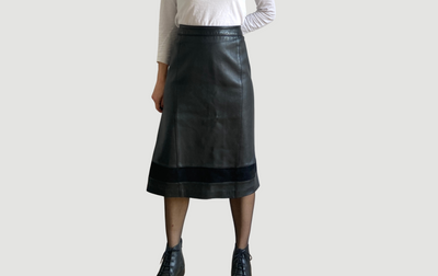 Black leather skirt