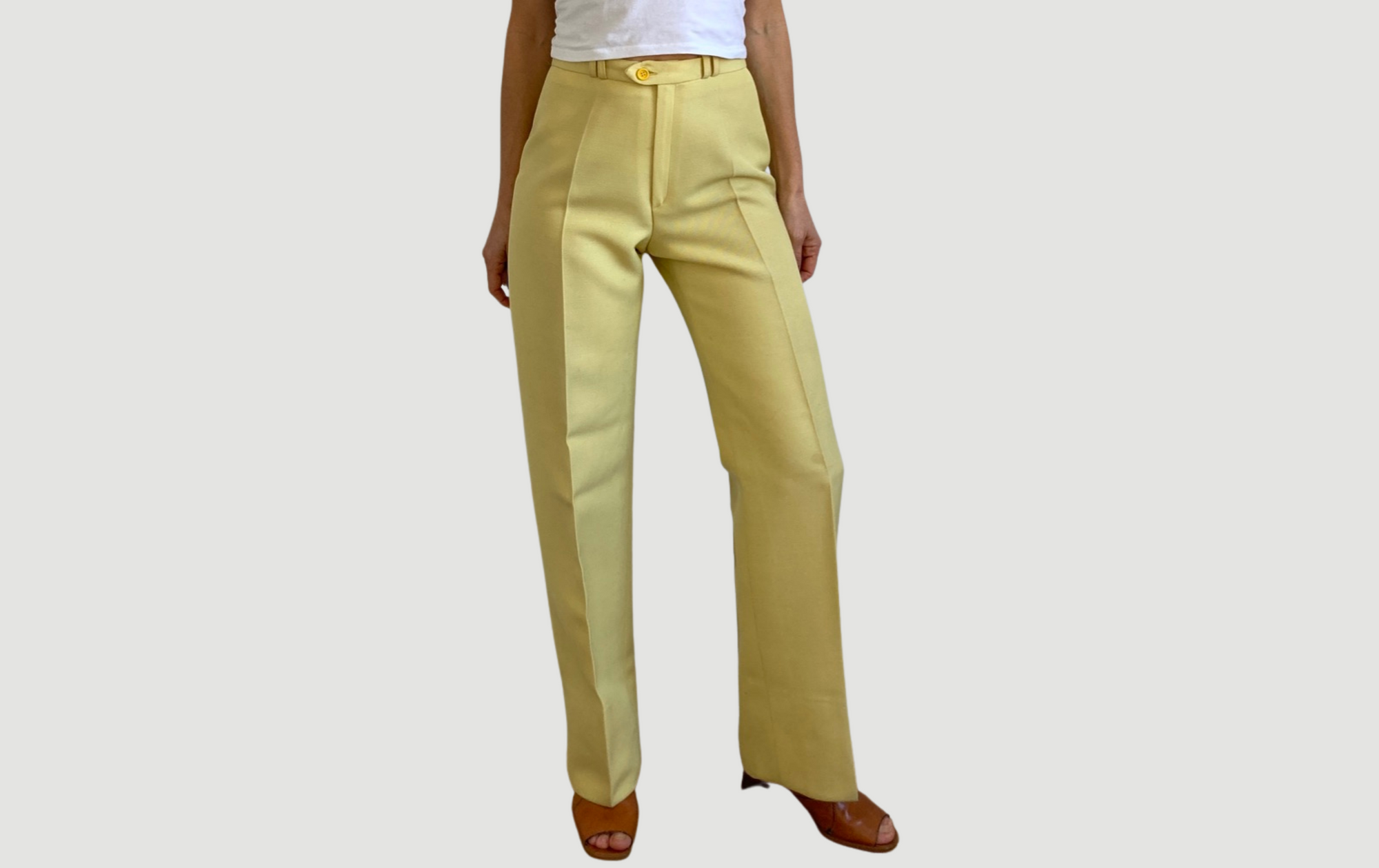 Wool Yellow Trousers