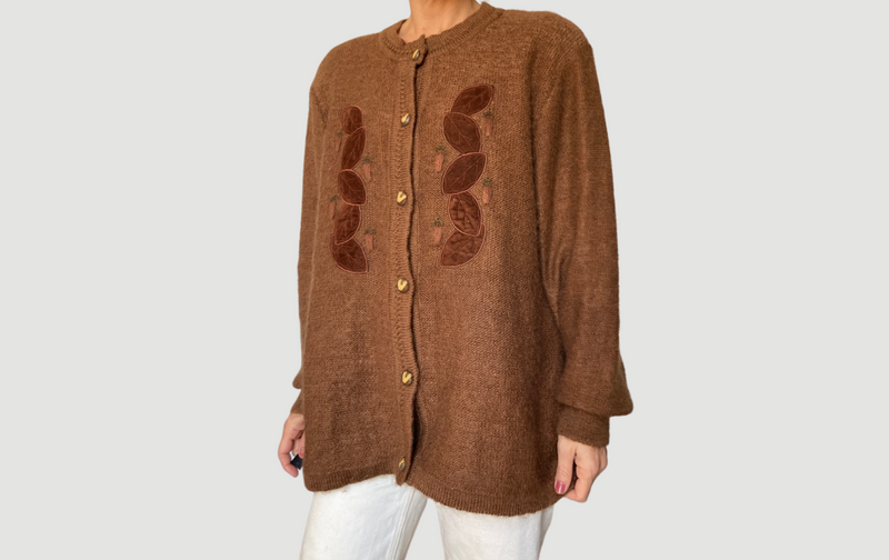 Brown Mohair Cardigan