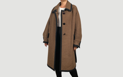 Herringbone Maxi Wool coat