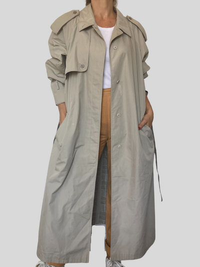 Beige Long Trench Coat