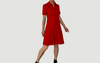 Red Pleated Dress