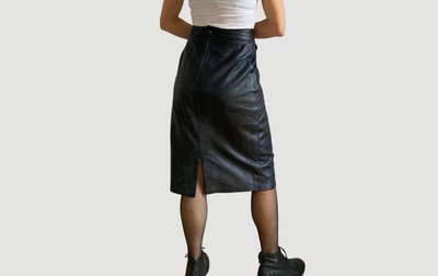 Black leather skirt