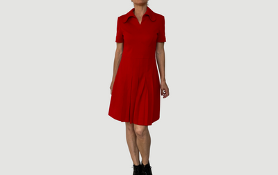 Red Pleated Dress