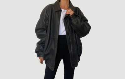 Bomber leather jacket