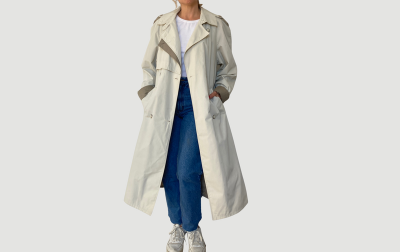 Beige Long Trench Coat