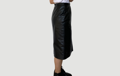 Black leather skirt