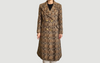 Abstract Wool Long Coat