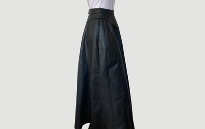 Maxi leather skirt