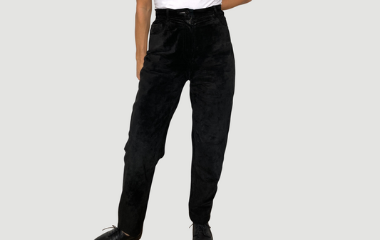 Black Suede Leather trousers