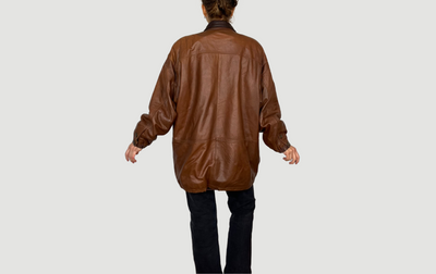 Brown Parka leather jacket