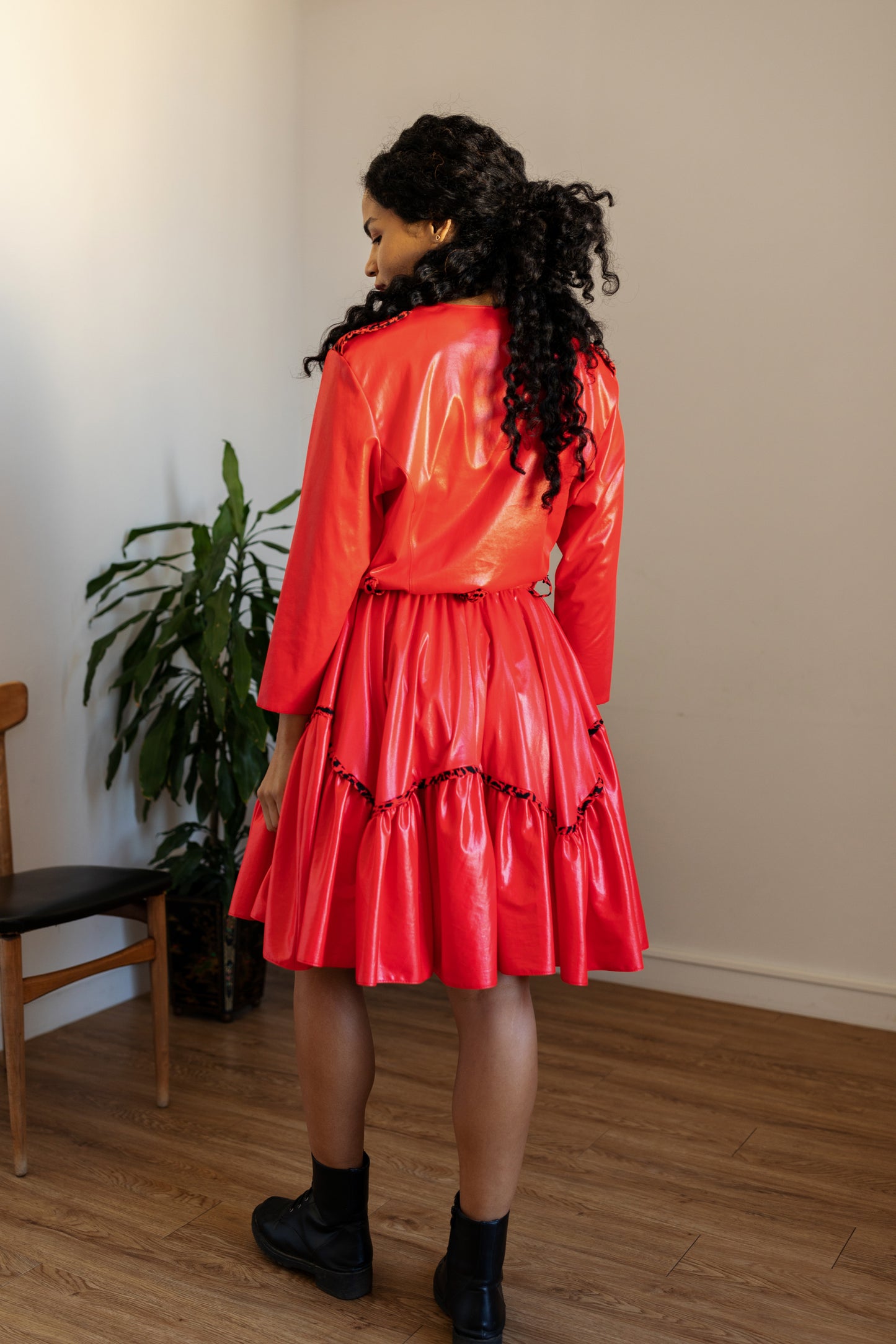 Vintage red western dress