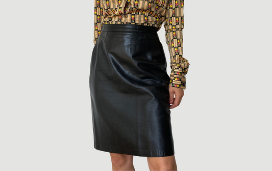 Black leather skirt