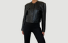 Crop leather jacket