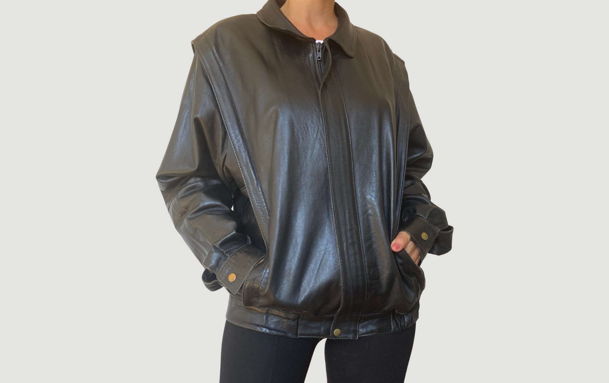 Bomber leather jacket