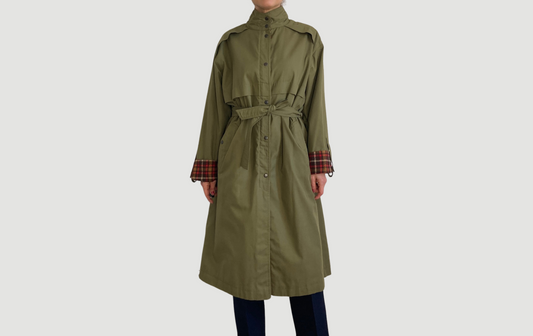 Green Long Trench Coat