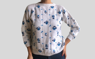 White&Blue knitted Pullover