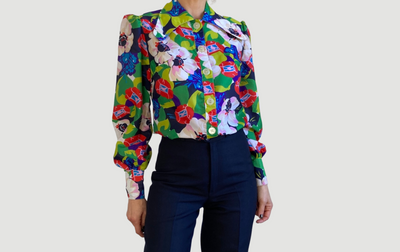 Retro Floral Blouse